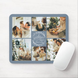 Mousepad Monograma Personalizado de Colagem de Fotos Modern
