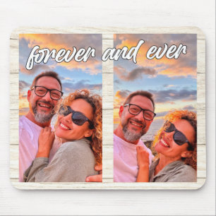 Mousepad Monograma Personalizado de Colagem Moderno de 2 Fo