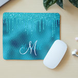Mousepad Monograma Personalizado de Dissipação de Turquesa<br><div class="desc">Este design não contém glitter ou sequências reais. Pode ser personalizado na área fornecida pela alteração da foto e/ou do texto. Ou pode ser personalizado clicando em Personalizar este Modelo e, em seguida, escolhendo o clique para personalizar mais a opção e excluir ou alterar a cor do plano de fundo,...</div>