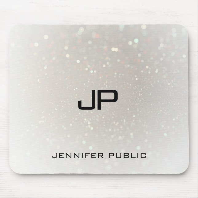 Mousepad Monograma Personalizado de Glamor Elegante Modelo (Frente)