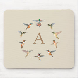 Mousepad Monograma Personalizado de Hummingbird