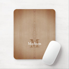 Mousepad Monograma personalizado de madeira queimada de cor