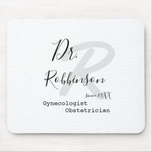 Mousepad Monograma Personalizado de Obstetra Ginecologista