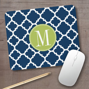 Mousepad Monograma Personalizado de Padrão Geométrico do li
