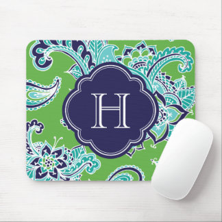 Mousepad Monograma Personalizado de Paisley Boêmian Colorid