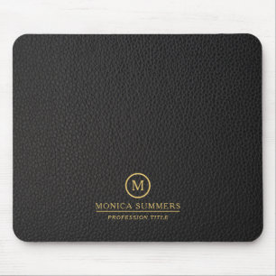 Mousepad Monograma Personalizado de Texto Minimalista em Co