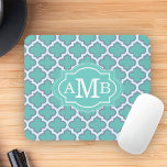 Mousepad Monograma Personalizado do Padrão de Quatrefoil Te<br><div class="desc">Adicione seu monograma para fazer seu próprio produto exclusivo.</div>