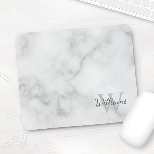 Mousepad Monograma Personalizado e Marca Marble Look (Criador carregado)