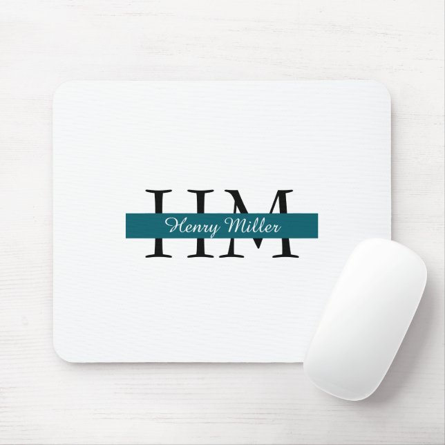 Mousepad Monograma Personalizado | Iniciais person (Com mouse)