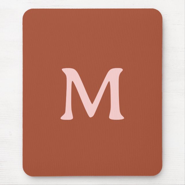 Mousepad Monograma Personalizado Laranja Queimado (Frente)