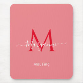 Mousepad Monograma Personalizado Rosa