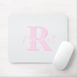 Mousepad Monograma Personalizável Custa | Mão e Cinza Rosa