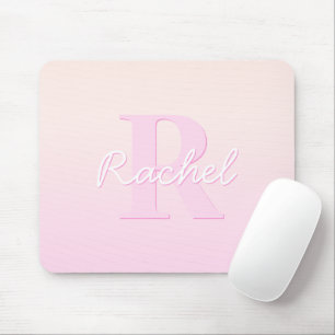 Mousepad Monograma Personalizável Custa Pêssego e Ombro R