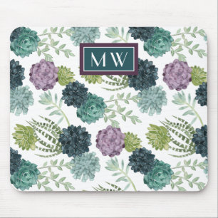Mousepad Monograma Planta Felicidade Coleção de Seres Hu
