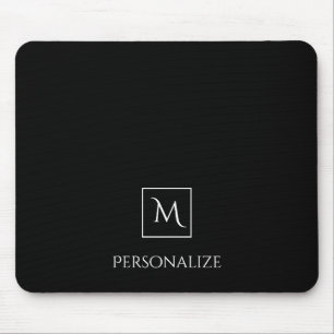 Mousepad Monograma preto e branco profissional do nome