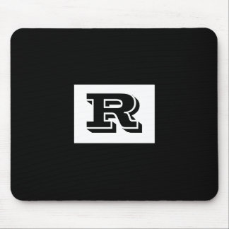 Mousepad Monograma preto esboçado grande, preto