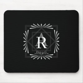 Mousepad Monograma Preto na moda