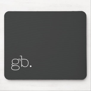 Mousepad Monograma Preto Retro Minimalista