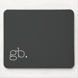Mousepad Monograma Preto Retro Minimalista