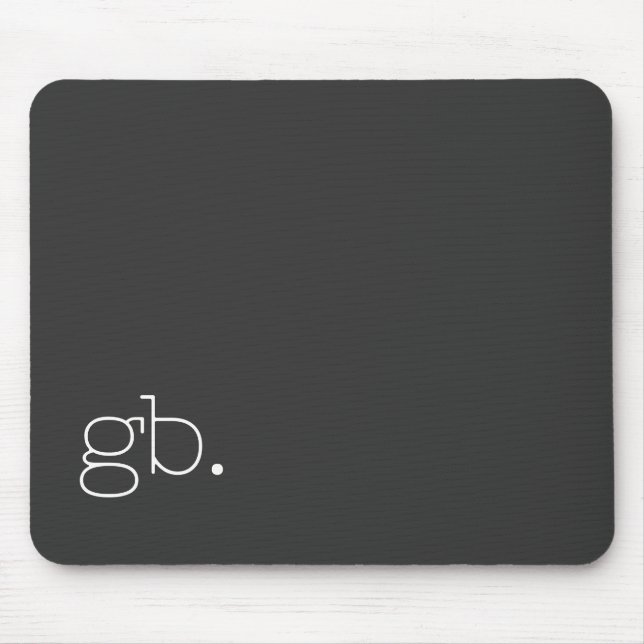 Mousepad Monograma Preto Retro Minimalista (Frente)