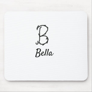 Mousepad Monograma preto simples, letra B, acrescentar nome