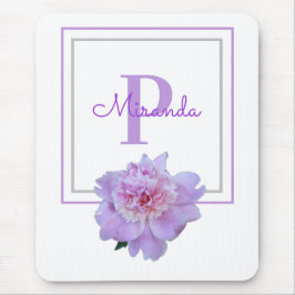 Mousepad Monograma Puro Moldado Flor de Pênia Rosa