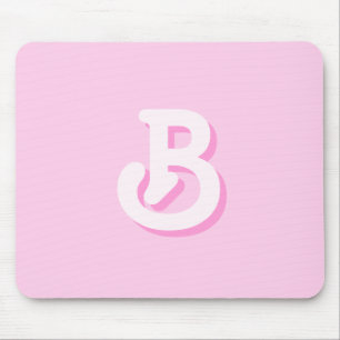 Mousepad Monograma Retro Fofo Rosa