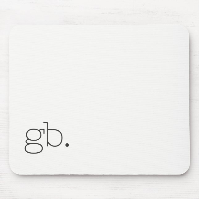 Mousepad Monograma Retro Minimal Branco (Frente)