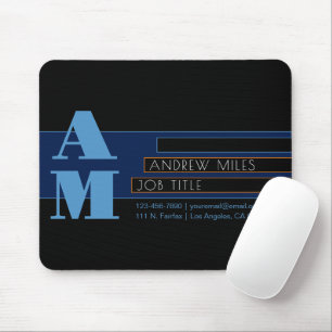 Mousepad Monograma Retro-Moderno & Formas e Cores Editáveis