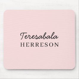 Mousepad Monograma Rosa Bege Moderno Minimalista Feminino E