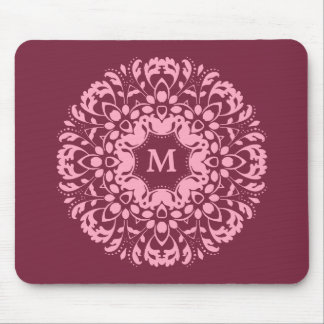 Mousepad Monograma rosa elegante
