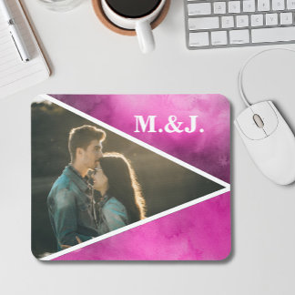 Mousepad Monograma Rosa Fotográfico