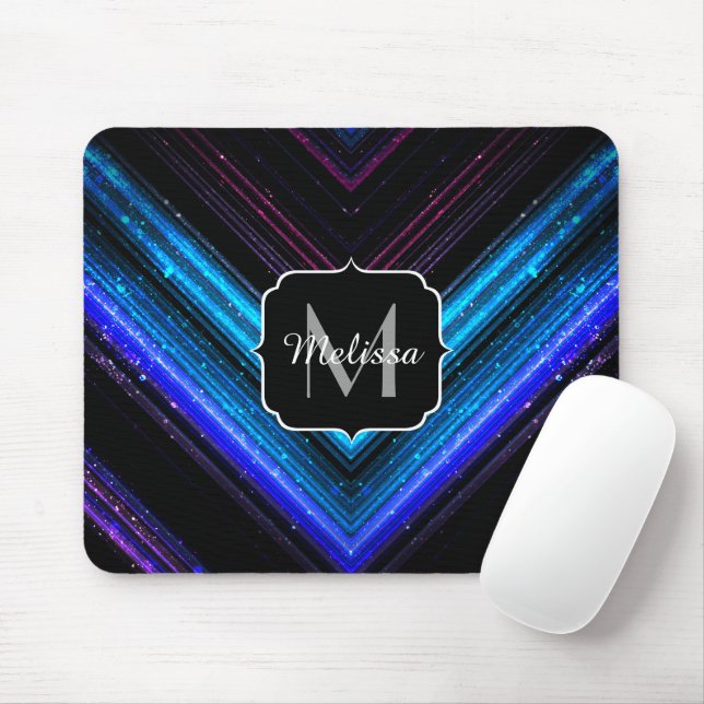 Mousepad Monograma roxo azul esbranquiçado (Com mouse)