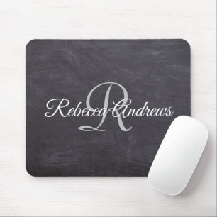 Mousepad Monograma Rústico Preto