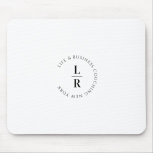 Mousepad Monograma, salão, minimalista, branco