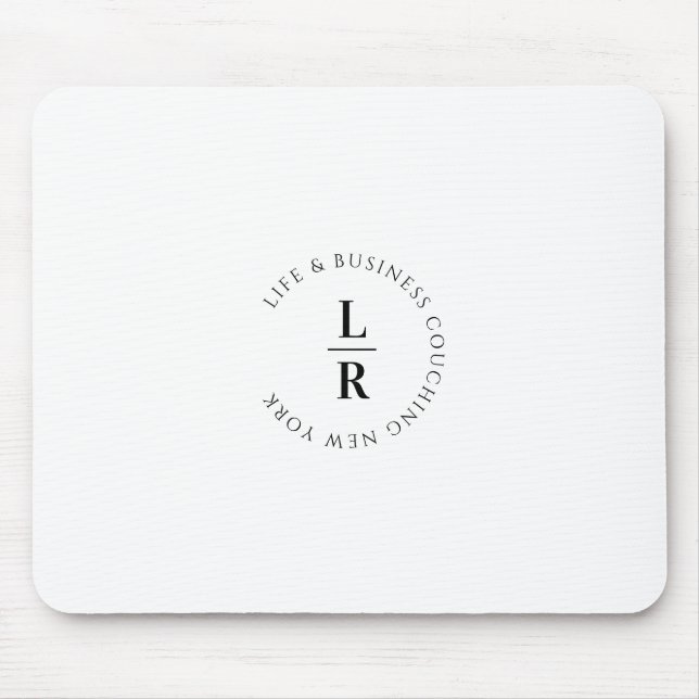 Mousepad Monograma, salão, minimalista, branco (Frente)