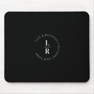 Mousepad Monograma, salão, minimalista, preto