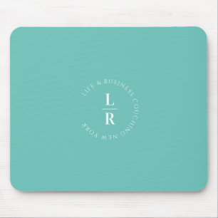 Mousepad Monograma, salão, minimalista, turquesa