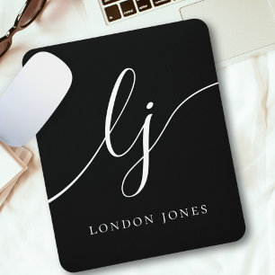 Mousepad Monograma - Script Feminina em Preto