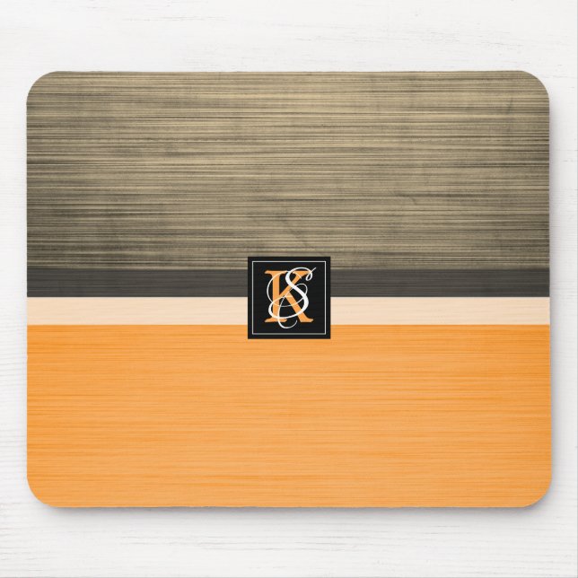 Mousepad Monograma Simples de Duas Iniciais de Laranja e Se (Frente)