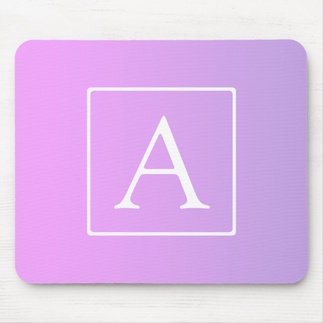 Mousepad Monograma Simples | Sutil Rosa/Púrpura (Frente)