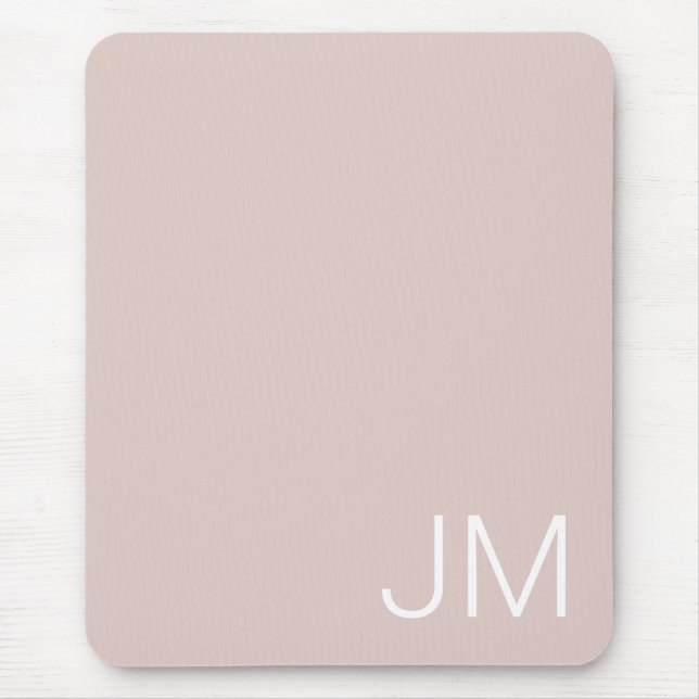 Mousepad Monograma SuperDimensionado Tons Rosa Bege Brancos (Frente)