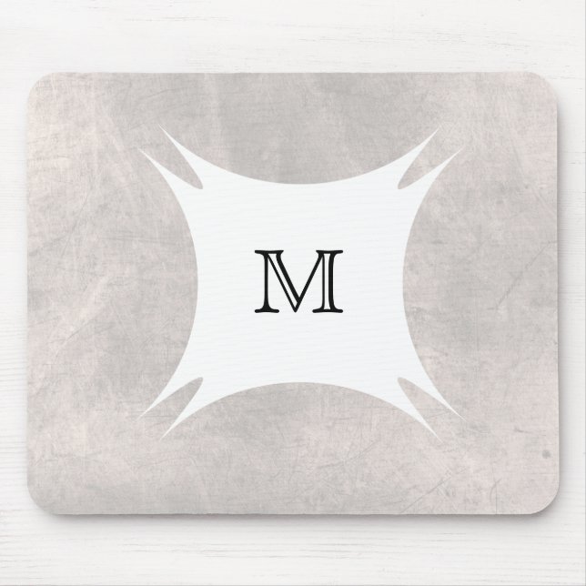 Mousepad Monograma traseiro Personalizar branco limpo (Frente)