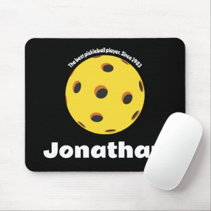 Mousepad Monograma Trendant Pickleball Simples Preto