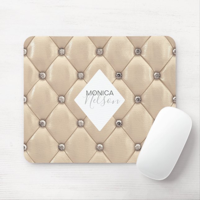 Mousepad monograma tufado de ouro luxuoso (Com mouse)