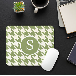 Mousepad Monograma Verde e Branco Clássico do Sage Houndsto