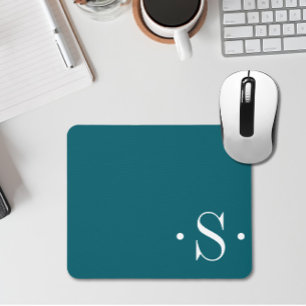 Mousepad Monograma Verde Florestal Elegante