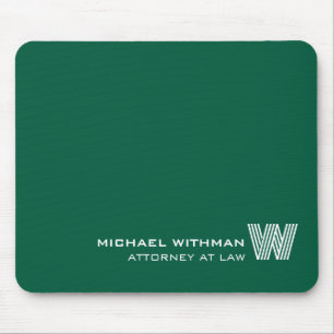 Mousepad Monograma VERDE personalizado, Nome e Profissão