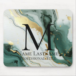 Mousepad Monograma Verde Turquesa
