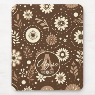 Mousepad Monograma Vintage Floral Harmonia